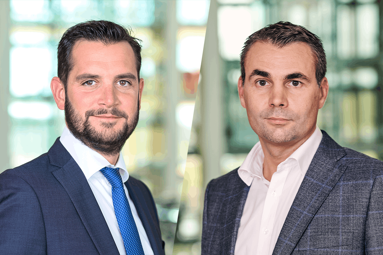 Pierre-Marie Bochereau, director and manco coordinator (left); Bertrand Jaboulay, partner and manco leader (right), both at PwC Luxembourg. Photos: PwC Luxembourg. Montage: Maison Moderne