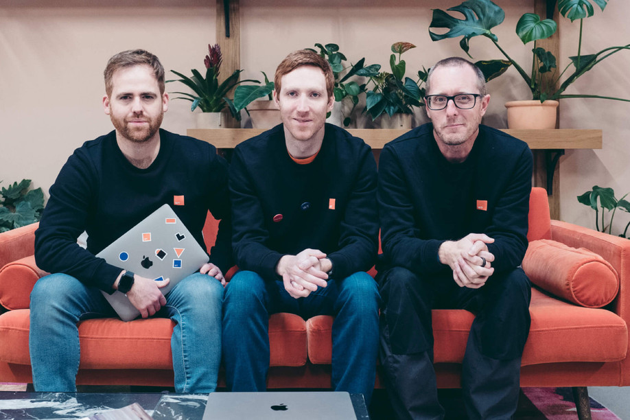 Kirk Donohoe, Eamon Doyle and David Brown, the three founders of WhenThen, are joining Mangopay. Photo: WhenThen