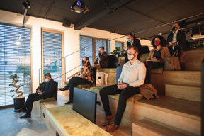 Pit Spautz (Biewer & Spautz), Joana Giesen (Immeck Ventes), Athanasios Karageorgiadis (PMI), Yanniss Levron (Change Digital), Hans Ghyssaert (A'Venue International), Joy Petit (N'joy Coaching), Claudio Amaral (Azap.lu) ((Photo: Simon Verjus/Maison Moderne))
