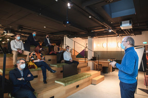 Pit Spautz (Biewer & Spautz), Joana Giesen (Immeck Ventes), Athanasios Karageorgiadis (Project Management Institute Luxembour Chapter), François Delvaux (Minds & More) ((Photo: Simon Verjus/Maison Moderne))