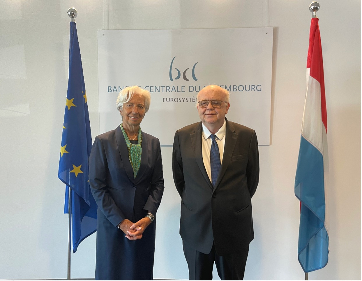 Christine Lagarde, president of the ECB since 2019, and Gaston Reinesch, governor of the BCL. Photo: BCL