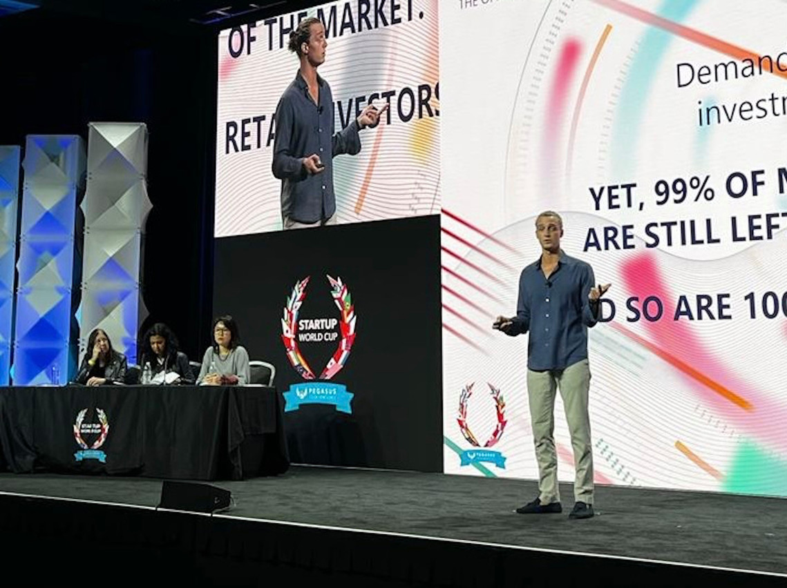 ANote Music CEO Marzio Schena was last to speak as he pitched the merits of Luxembourg-based music rights trading platform. (Photo: EY / ANote Music)