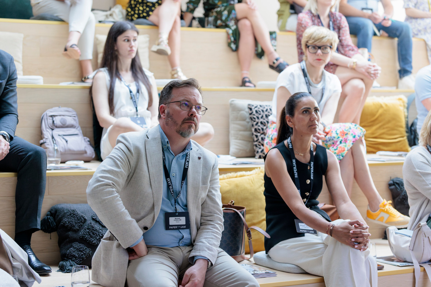 Bernard Lecaillon (Palana) et Imene Arfaoui-Marzouk (Management Mobility Consulting). (Photo : Julian Pierrot/Paperjam)