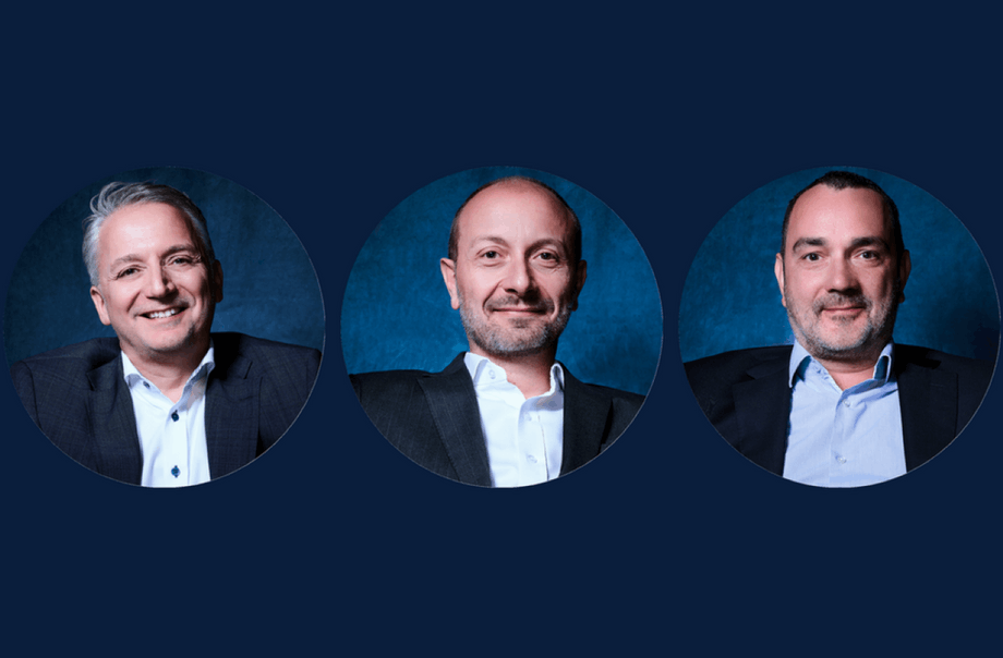 André Lecoq, Alexandre Hecklen et Olivier Meray, trois des quatre associés du groupe MC Square, figures clés de son développement stratégique.  (Photo: Shuttertrace)