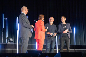Pierre Kihn (Office Freylinger), Nathalie Reuter, Ghislain Giraudet (Binsfeld) et Marc Haas (Binsfeld) ((Photo: Jan Hanrion & Patricia Pitsch / Maison Moderne))