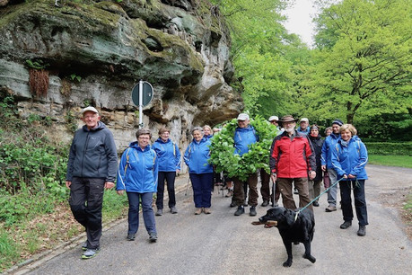 Le matin du 1 er mai, les promeneurs s’en vont à la récolte de branches pour confectionner leur couronne, censée leur apporter protection au sein du foyer. (Photo: Gaby Frisch)