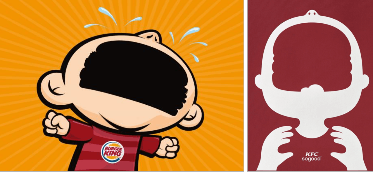 KFC vs Burger King: one of the most egregious cases picked up by Joe La Pompe. Photo: Joe La Pompe