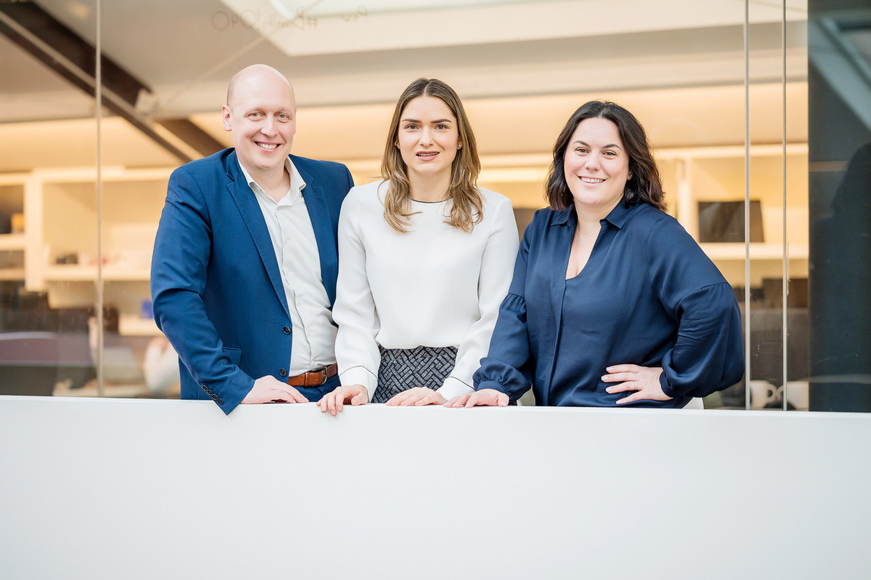 Patrick Gilis, advisory partner Meogroup Belux, Andrea Bravo, country director of Meogroup Luxembourg & Danila Di Dio, partner Meogroup Belux. Photo: Meogroup Luxembourg