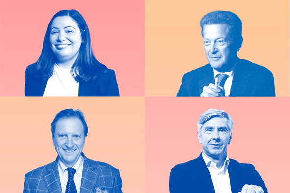 De gauche à droite et de haut en bas: Sandra Huber, Louis-Marie Piron, Roland Kuhn et Romain Muller. (Photos: DR. Montage: Maison Moderne)