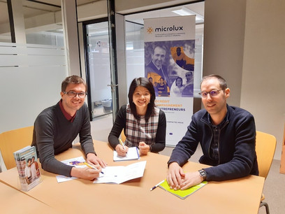 Jérémy del Rosario, Anh Quyen Ngo Li et Samuel Paulus, les trois membres de l’équipe de Microlux. (Photo: Microlux)