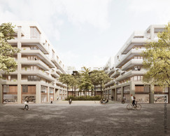 Au centre de l’immeuble, un jardin est accessible pour les habitants et les usagers du quartier. (Illustrations: Petitdidierprioux/Ponnie images)