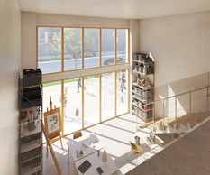 Une des spécificités du projet est de proposer des home offices, des espaces qui combinent zone de bureau ou d’atelier et logement. (Illustrations: Petitdidierprioux/Ponnie images)