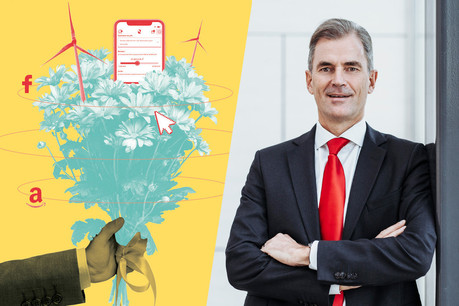 Georg Joucken, head of private banking au sein de Banque Raiffeisen, sur l’arrivée des millennials sur le marché des investissements et les tendances qui s’en dégagent. (Illustration: Marielle Voisin. Photo: Raiffeisen)