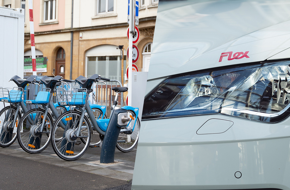 À l’image des Vel’oh ou des véhicules Flex by CFL, l’offre de transports partagés est en constant développement au Luxembourg. (Montage: Maison Moderne)