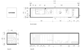 Plan of the living module. Dewey Muller Architectes Urbanistes