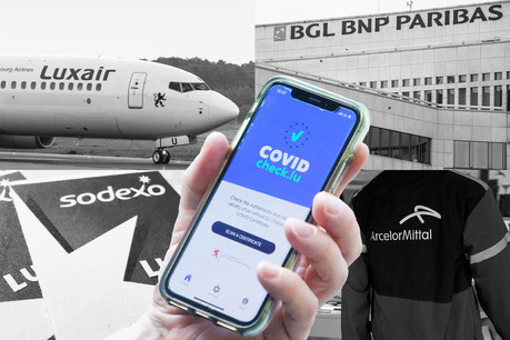 Quelles entreprises maintiennent le CovidCheck et quelles entreprises l’abandonnent? (Photos: Edouard Olszewski; Luxair; Matic Zorman; Paperjam. Montage: Paperjam)