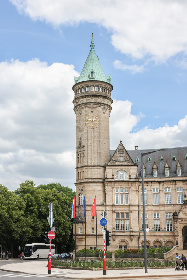Place de Metz is home to the headquarters of the state savings bank Spuerkeess and the former European Investment Bank HQ. Photo: Marie Russillo