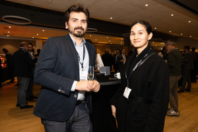 Dogan Ucan (Datacenter Luxembourg) and Barbara Kinn (La Mondiale Europartner) at the Paperjam Club’s 10x6 event on new risks and opportunities, held at Kinepolis Kirchberg, 17 October 2024. Photo: Eva Krins/Maison Moderne