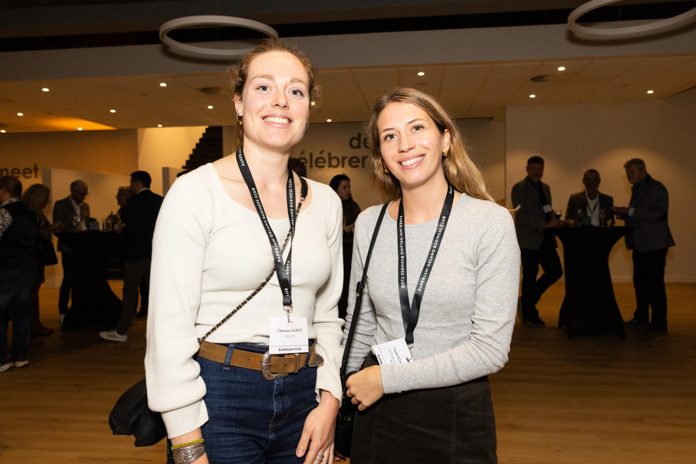 Clémence Laurent (Deloitte) and Laurie Schweitzer (Caceis Bank Luxembourg) at the Paperjam Club’s 10x6 event on new risks and opportunities, held at Kinepolis Kirchberg, 17 October 2024. Photo: Eva Krins/Maison Moderne