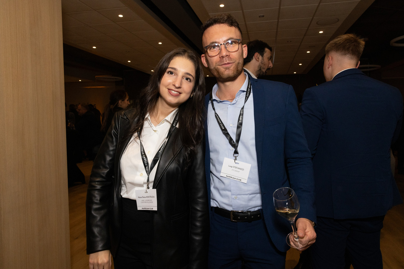 Maria Elena Amatruda (HSBC) and Luigi Stefanizzi (JTC Group) at the Paperjam Club’s 10x6 event on new risks and opportunities, held at Kinepolis Kirchberg, 17 October 2024. Photo: Eva Krins/Maison Moderne