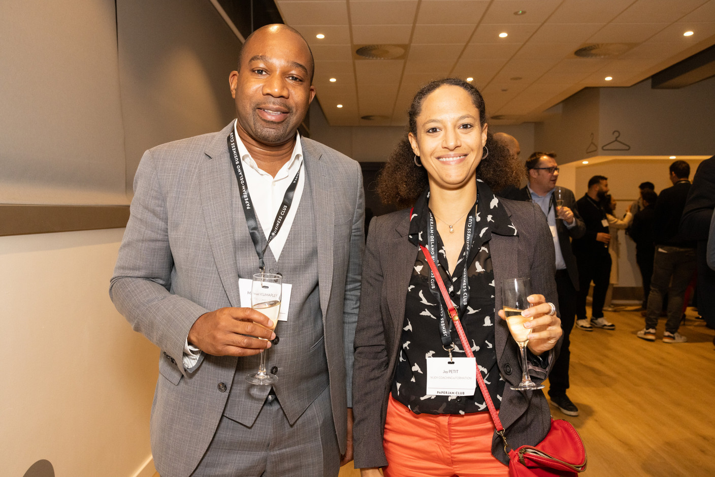 Manuel Kumapley (HDIC Consulting) and Joy Petit (N’Joy Coaching & Formation) at the Paperjam Club’s 10x6 event on new risks and opportunities, held at Kinepolis Kirchberg, 17 October 2024. Photo: Eva Krins/Maison Moderne
