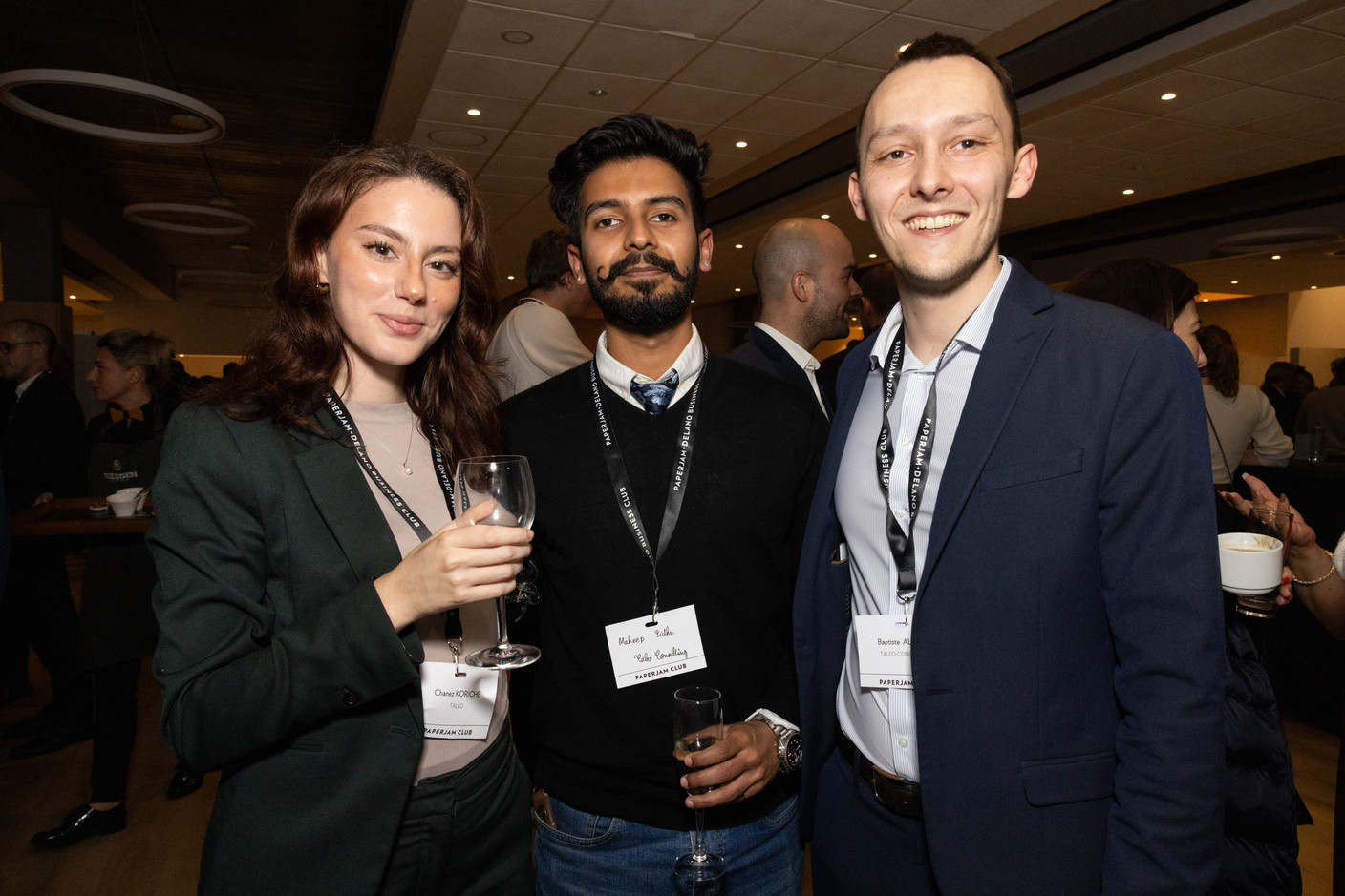 Chanez Koriche, Maheep Sidhuet and Baptiste Allaire (Taelo) at the Paperjam Club’s 10x6 event on new risks and opportunities, held at Kinepolis Kirchberg, 17 October 2024. Photo: Eva Krins/Maison Moderne