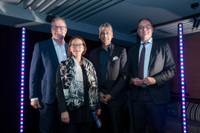 Christian Buer (CEO Nemis), Yuriko Backes (ministre de la Mobilité et des Travaux publics), Satya Anand (Président, Europe, Moyen-Orient & Afrique, Marriott International), Alexander Flassak (CEO lux-Airport). (Photo: Lux-Airport)