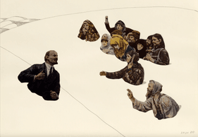 Vyacheslav Akhunov’s “Lenin-Art” (1977–1982) on display at the Kulturhuef Musée in Grevenmacher, as part of Dodeka, the Mudam exhibition sending twelve works from its collection to all twelve cantons of Luxembourg until October 2026. (Photo: Mudam)