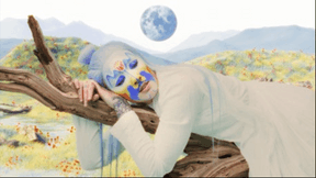 Sin Wai Kin, “The Universe” (2023), a single-channel video inspired by the Daoist “Butterfly Dream” parable, exploring identity, transformation and the coexistence of multiple realities. Presented at the Kinneksbond, Centre Culturel Mamer. (Photo: Mudam)