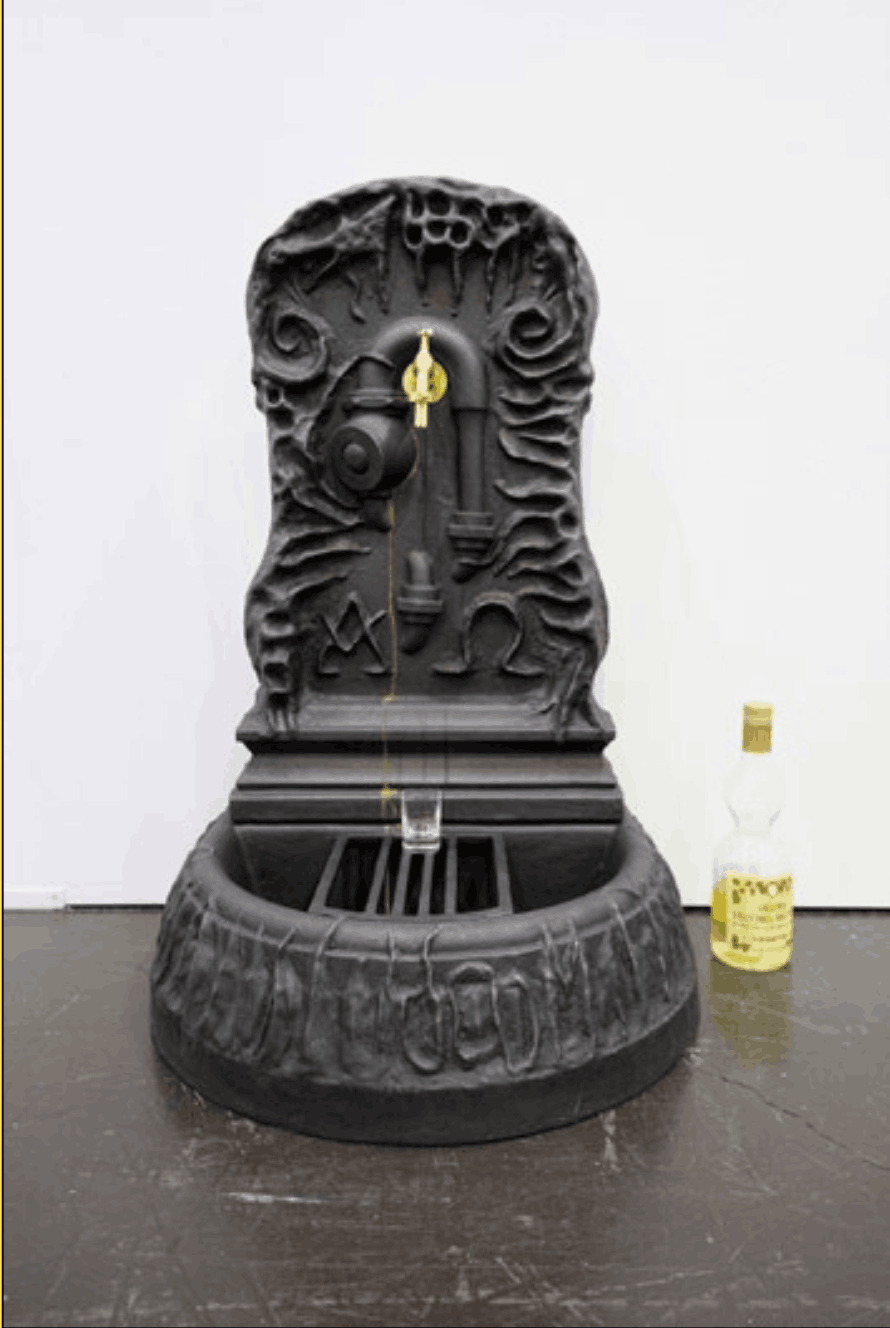 “sHe Is the future” (2018), a sculpture by Serge Ecker, Catherine Lorent and Claudia Passeri, references Marcel Duchamp’s “Fountain” while reclaiming Baroness Elsa von Freytag-Loringhoven’s overlooked role in Dada history. The work is installed at the Biodiversum in the Haff Réimech nature reserve, Remerschen. (Photo: Mudam)