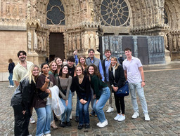 An alum donor accompanied students to Reims. Alumni help support Mudec students with scholarships. Mudec