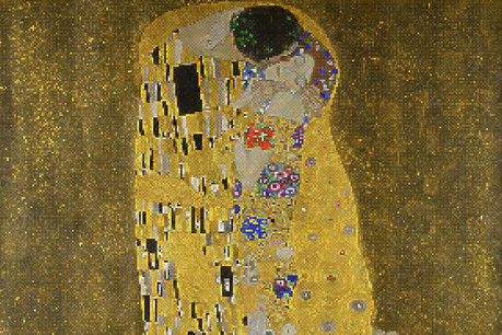 «Le Baiser», de Klimt, ici dans une version pixellisée, est visible dans la nouvelle exposition faite sur mesure avec le Belvédère à Vienne. (Photo: Shutterstock)