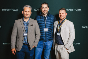 Tino Bischof (Foyer), Baudouin Quentin (Recto) et Valentin Morello (Paperjam Club). Photo: Julian Pierrot/Paperjam