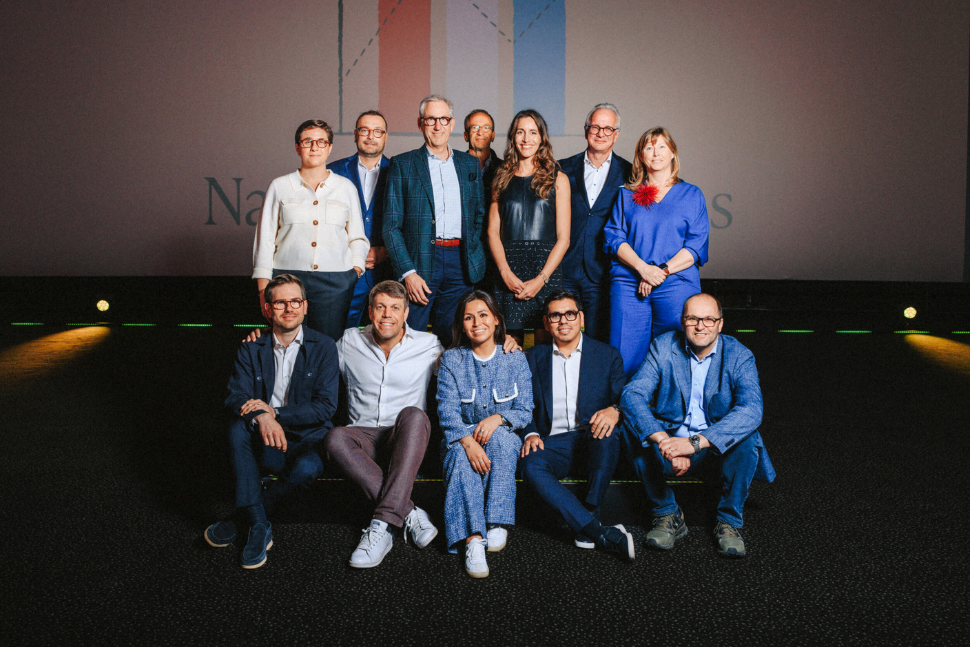 Gianna Florio (Flowey), Vincent Lyonnet (Steel Shed), Hans-Jürgen Schmitz (Mangrove Capital Partners), Laurent Loschetter (DSL/Den Atelier), Laura Ferber (Ferber Group), Marc Lauer (Foyer Group), Anne Nickels (Namur), Stefano Florio (Flowey), Georges Krombach (Family Business Network), Elena Moitzheim, Pablo Moitzheim (Optique Moitzheim) and Claude Maack (Gradel) Photo: Julian Pierrot/Paperjam