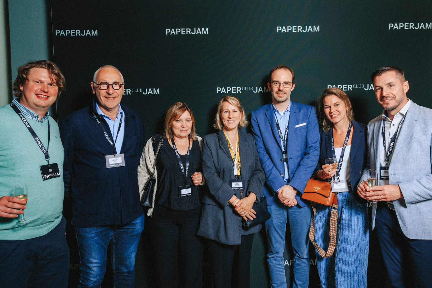 Laurent-Nicolas Marin (De Belsch Traiteur), Hélène Croce (Lëtz Language solutions), Esther Pierard (Paperjam Club), Benoit Billiotte (Adveez) et Anne-Catherine Marin (De Belsch Traiteur). Photo: Julian Pierrot/Paperjam
