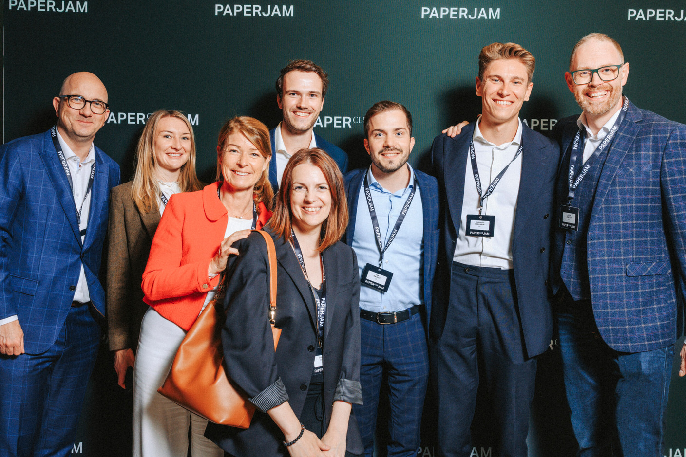Marco Lippert, Jade Bajai, Anne-Sophie Dufresne, Gilles Immer, Stéphanie Tosato, Tom Bintner, Alessandro Pagliarini et Jeffrey Dentzer (BIL). Photo: Julian Pierrot/Paperjam