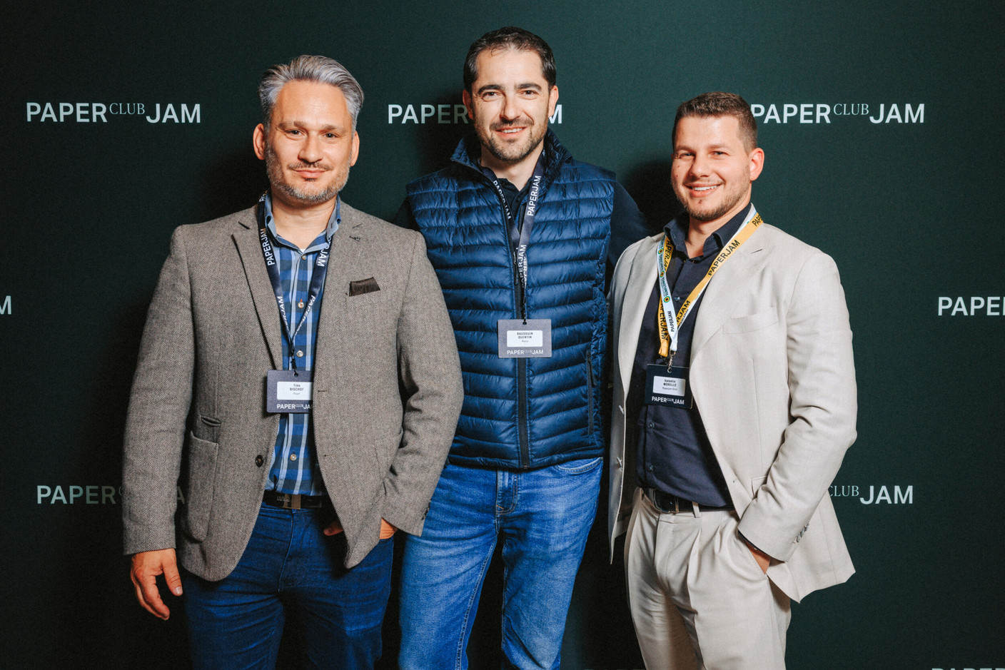 Tino Bischof (Foyer), Baudouin Quentin (Recto) et Valentin Morello (Paperjam Club). Photo: Julian Pierrot/Paperjam