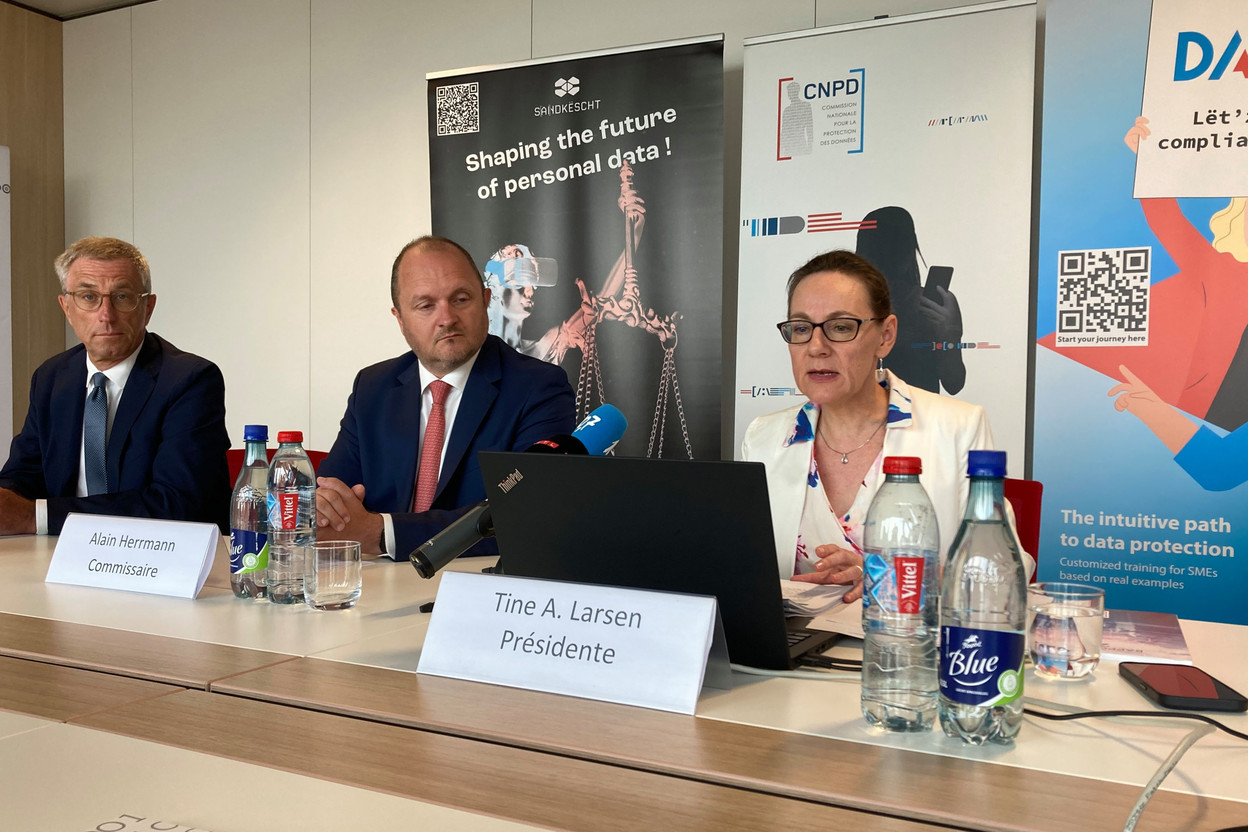 The president of the National Commission for Data Protection (CNPD), Tine A. Larsen, presented the institution’s 2023 activity report to the press on Thursday 5 September 2024. Photo: Paperjam