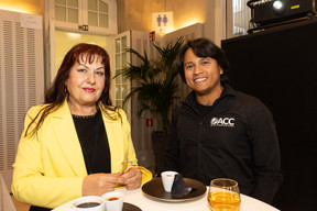 Nada Schleich and Marcelo Souza at Luxflag Sustainable Investment Week, 22 October 2024. Photo: Eva Krins/Maison Moderne