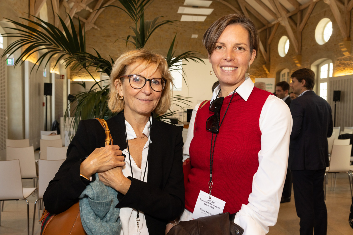 Myrtha Monateri and Giulia Iannucci seen attending Luxflag Sustainable Investment Week, 22 October 2024. Photo: Eva Krins/Maison Moderne
