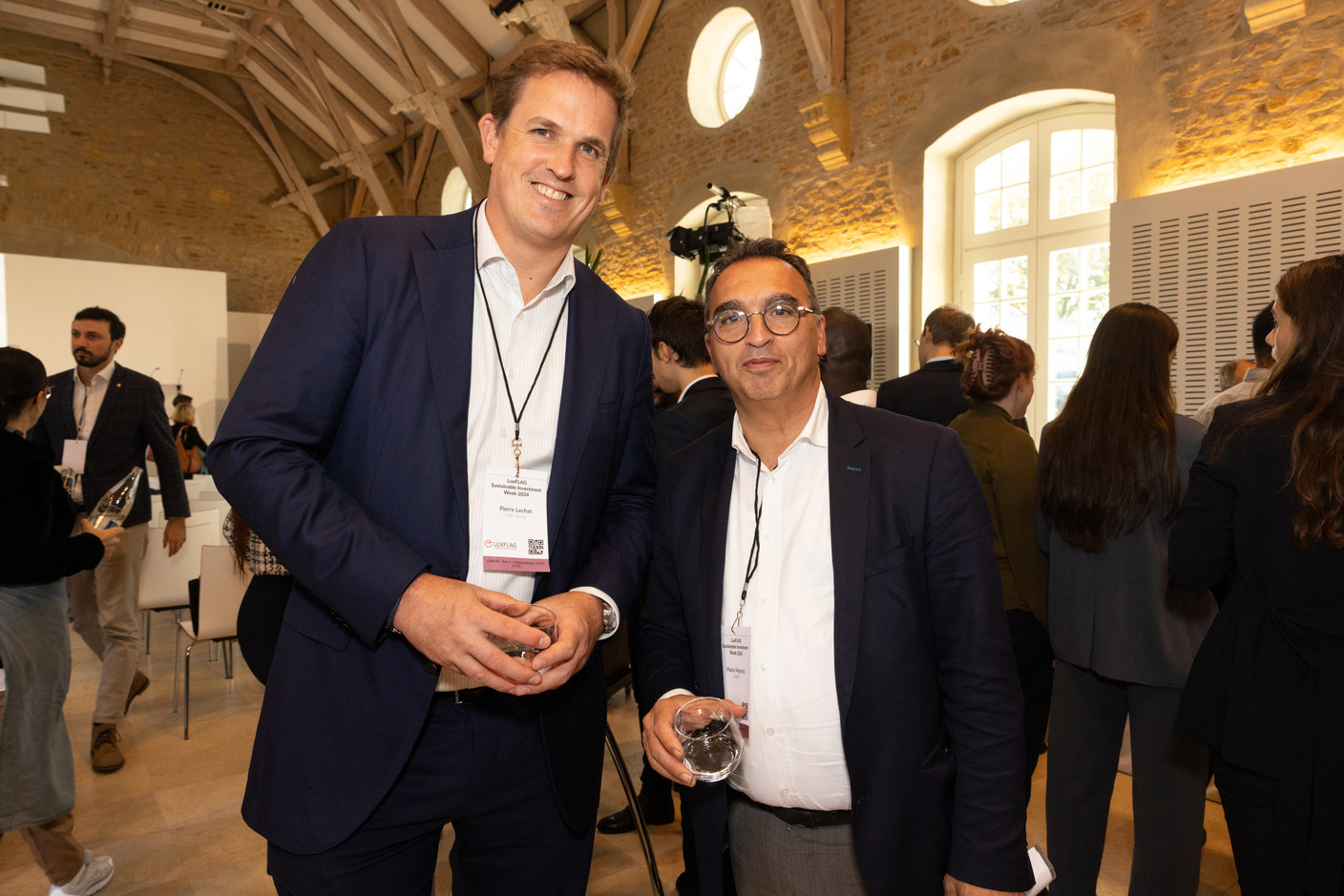 Pierre Lechat (TMF Group) and Mario Mantrisi (Kneip) at Luxflag Sustainable Investment Week, 22 October 2024. Photo: Eva Krins/Maison Moderne