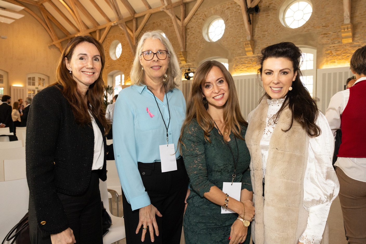 Isabelle Delas, CEO of Luxflag; Denis Voss, chair of Luxflag; Viola Strotz, senior communication & marketing officer at Luxflag; and Lisa Burke, moderator of the Luxflag Sustainable Investment Week, 22 October 2024. Photo: Eva Krins/Maison Moderne