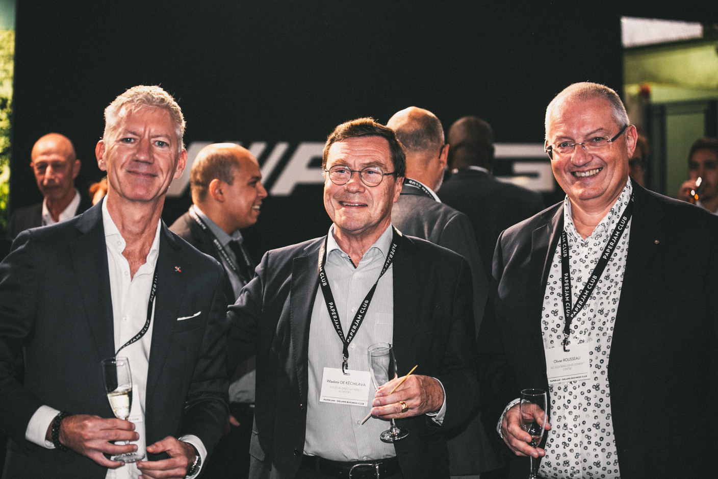 Jean-Charles Manigart (F24), Wladimir De Kéchilava (Yours Business & Family Advisory) et Olivier Rousseau (IVC Flooring Development Centre) (Photo: Léo Biewer/Maison Moderne)