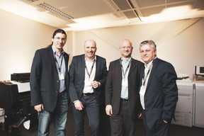 Christian Betzen (Amcellars), Vincent Soetens (Canon), Mario Gloeckner (Fundsquare) et Carlos Antunes (Fundsquare) ((Photo: Patricia Pitsch / Maison Moderne))