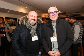 Philippe Nou (Proworks Design&Build) and Eric Dejardin (Dejardin Consulting) at the carrousel lunch organised by the Paperjam+Delano Business Club on Friday 1 December 2023 at the Bivius restaurant. Photo: Marie Russillo / Maison Moderne