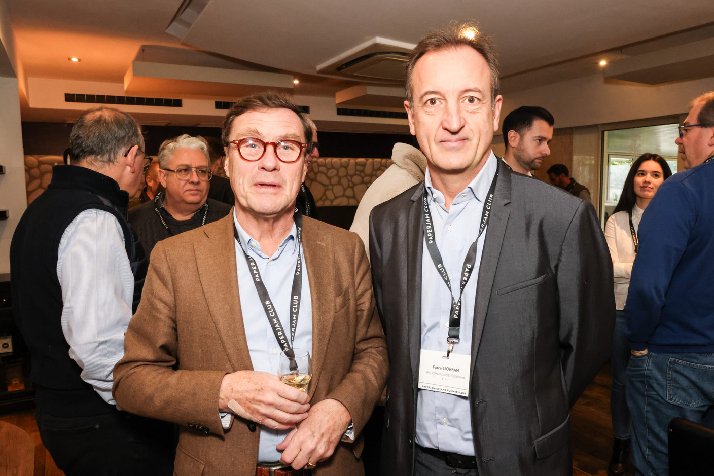 Vladimir De Kéchilava (Yours Business & Family Advisory) and Pascal Dorban (SFC Conseil Société Fiduciaire) at the carrousel lunch organised by the Paperjam+Delano Business Club on Friday 1 December 2023 at the Bivius restaurant. Photo: Marie Russillo / Maison Moderne