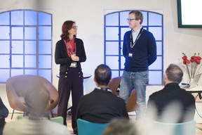 Alice Zehner (Lux Bachata) and Julian Precht (Arim Holding). Photo : Jan Hanrion/Paperjam