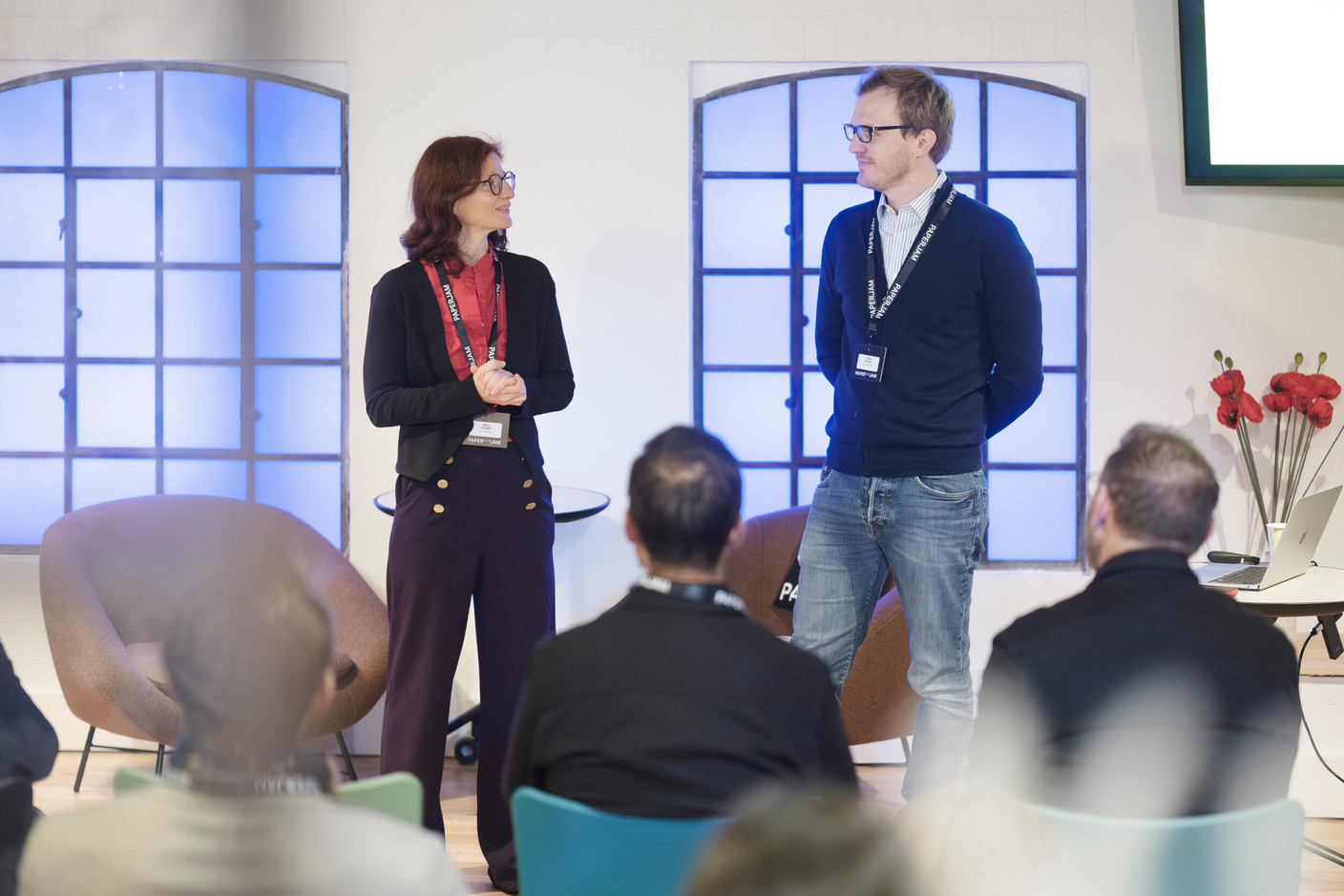 Alice Zehner (Lux Bachata) and Julian Precht (Arim Holding). Photo : Jan Hanrion/Paperjam