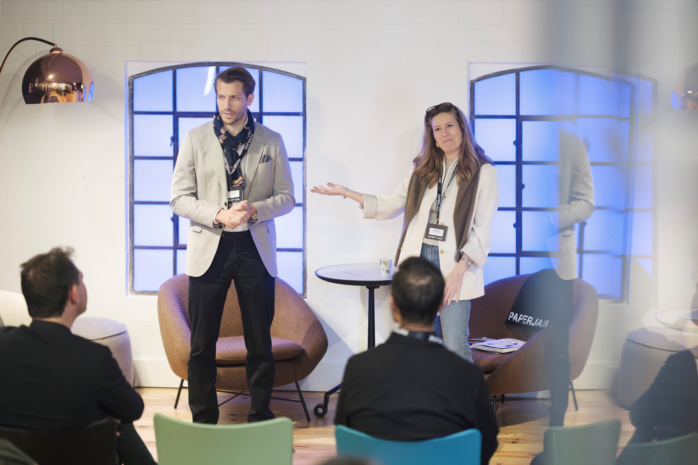 Pierre-Adrien Grange (Microsoft) and Esperanza Palos Ferrer (Studio Palos). Photo : Jan Hanrion/Paperjam