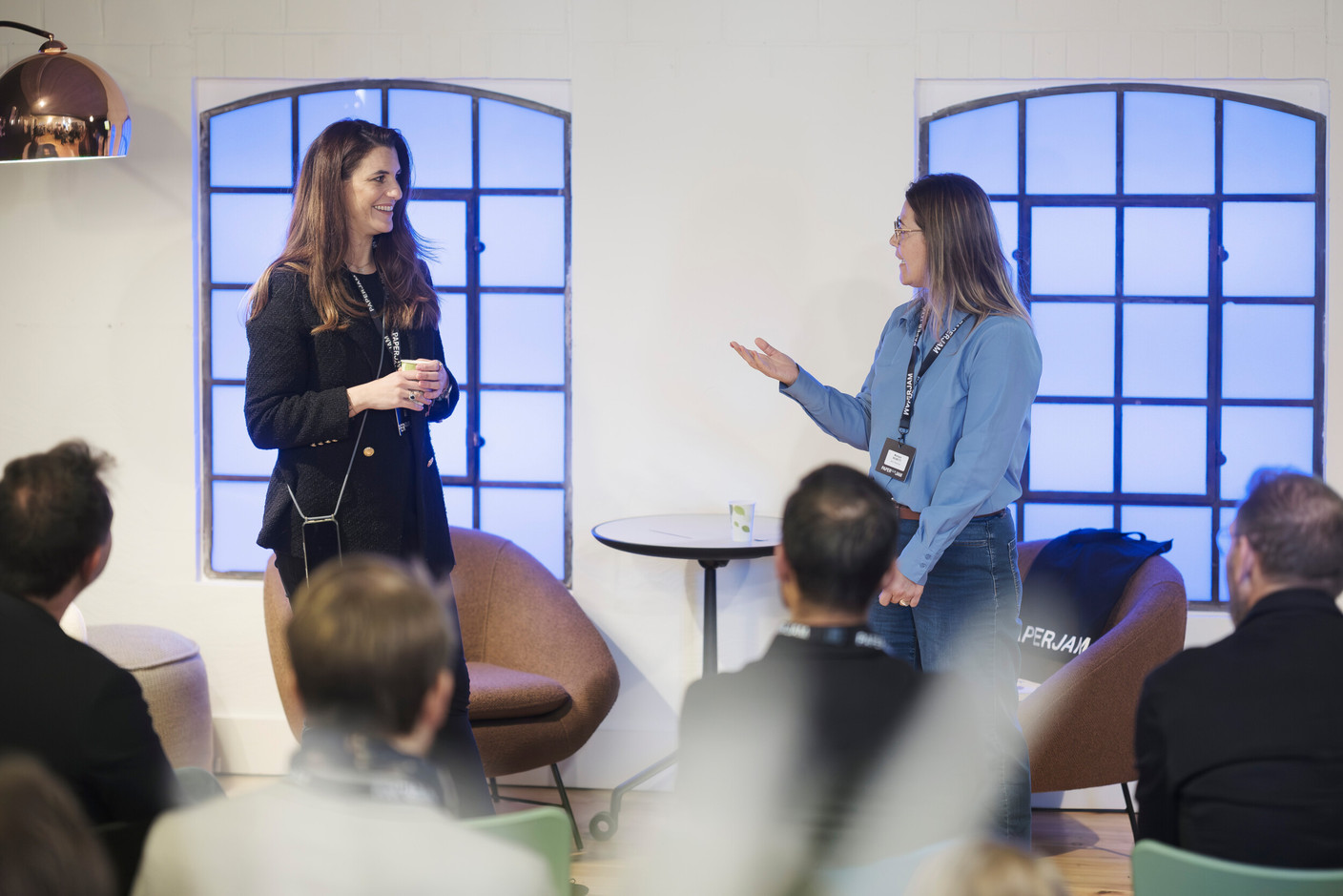 Aliki Zachariadis (Philharmonie Luxembourg) and Monique Brunetti (B.A. Fiduciaire). Photo : Jan Hanrion/Paperjam